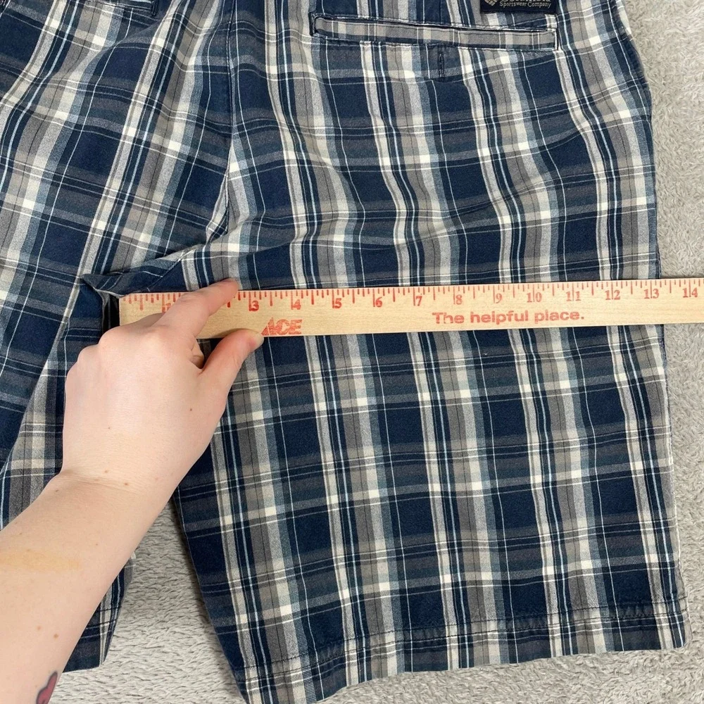 Columbia‎ Plaid Shorts Mens 32 Blue Cotton Outdoor Hiking Casual Gorpcore